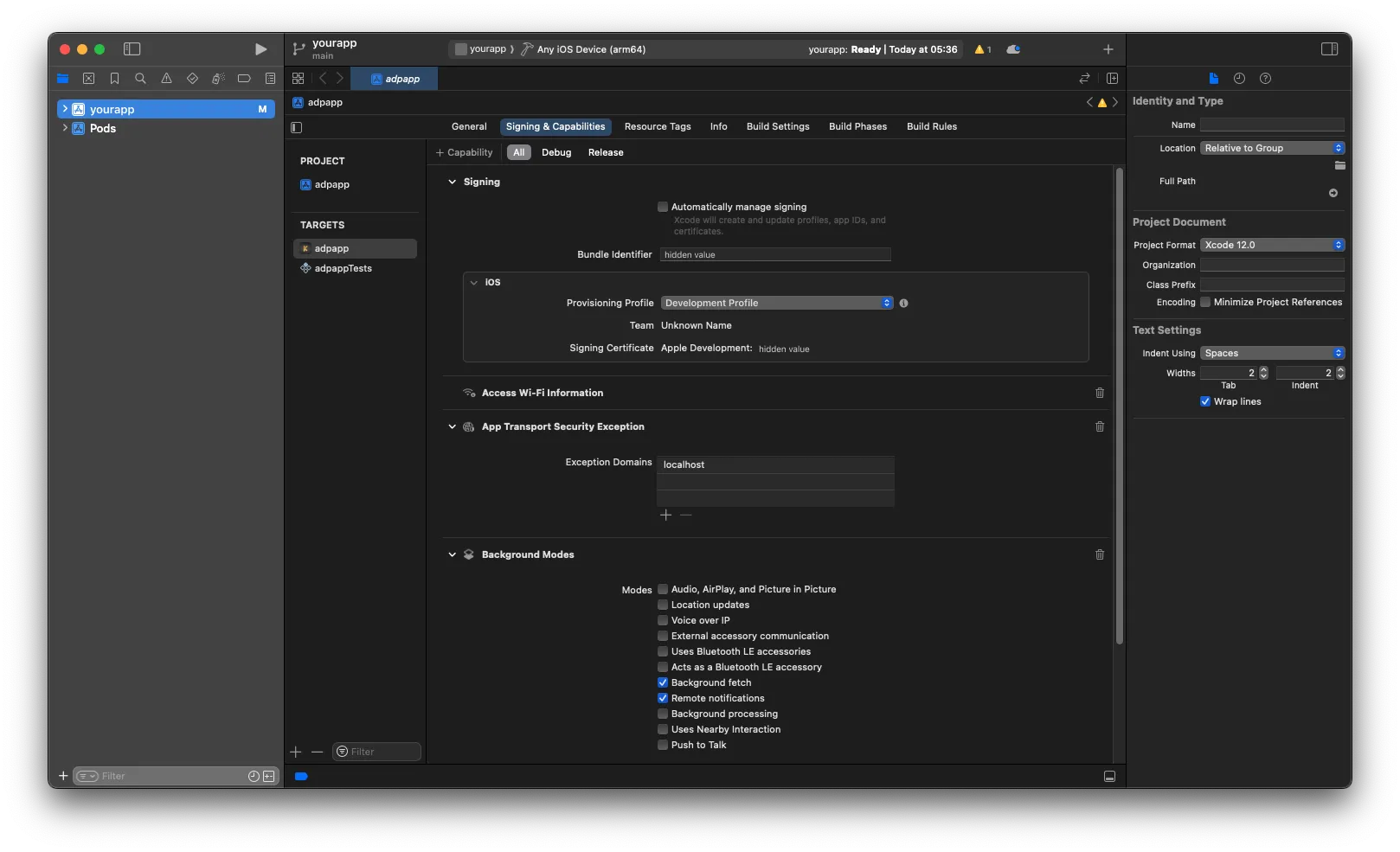 provisioning profile xcode