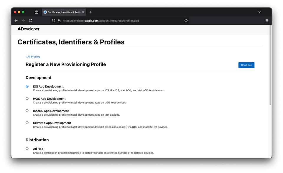 provisioning profile 1