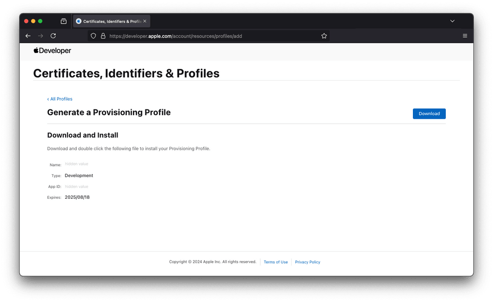 provisioning profile 6